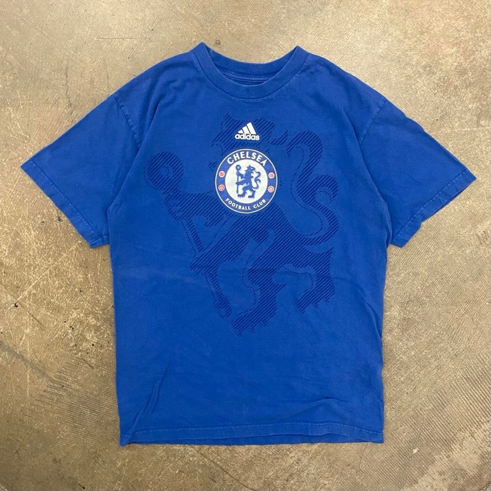 Vintage Y2K Chelsea Football Club Adidas Premier League England Soccer T-Shirt M
